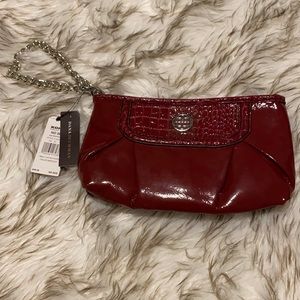 NWT Dana Buchman Leather “Chloe” Purse Wristlet Maroon